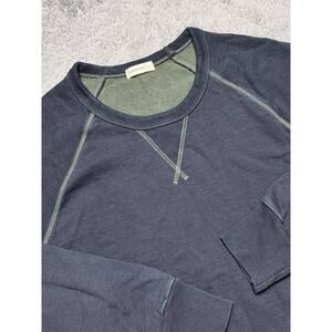Gustin Dark Indigo Contrast Stitch Crewneck Sweatshirt Men's Large Cotton USA